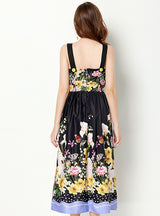 Printed Suspender Sleeveless Dress