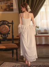 Mesh Lace Suspender Nightdress Robe Suit