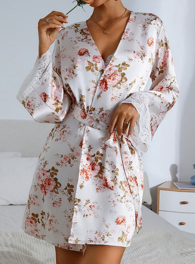 Sexy Lace Home Clothes Bathrobe Pajamas Suit