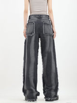 Street Retro Straight Wide-leg Jeans