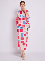 Women Printed Top+Skirt Suit