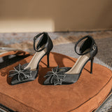 Diamond Bow One-word Buckle Sandals