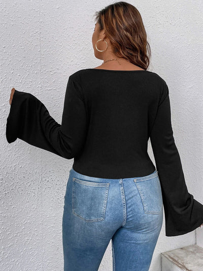 Irregular Hem Flared Sleeves T-shirt