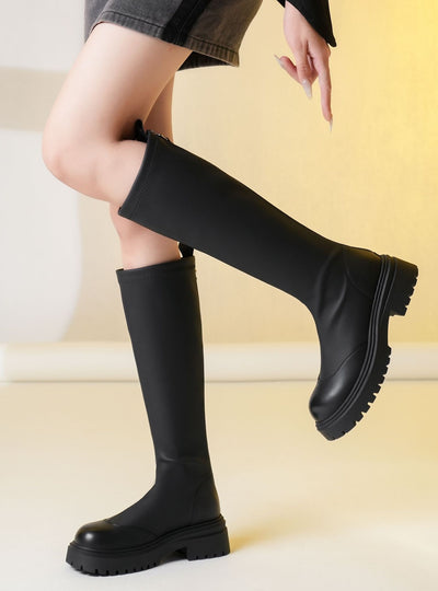 Boots High Tube Zipper Thick Bottom Boots