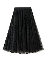 Polka Dot Gauze Pleated Skirt