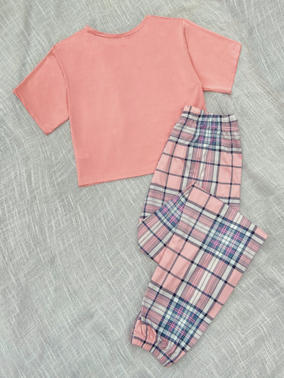 Waist-exposed Short-sleeved Ladies Pajamas Set