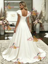Fashion White Straps Wedding Dress