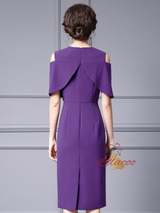 Purple Beading Mother Of The Bride Dress