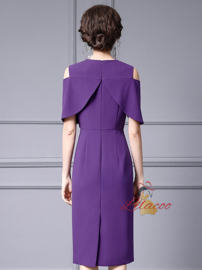 Purple Beading Mother Of The Bride Dress