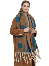 Thickened Jacquard Tassel Polka Dot Scarf