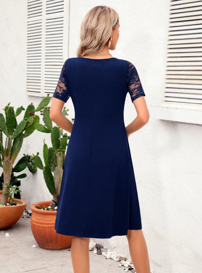 Hollow Lace Casual Short Sleeve Dress