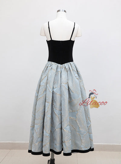 Women Black Straps Banquet Dress