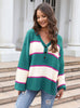 V-neck Split Buttons Loose Sweater