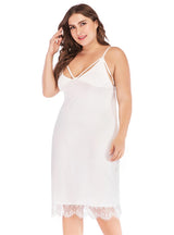 Sexy Deep V-neck Suspender Lace Dress