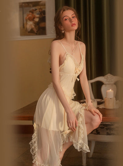 Sexy Mesh Perspective Suspender Nightdress