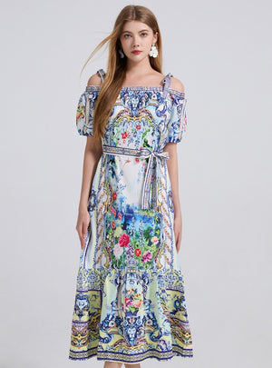 Printed Loose Short Sleeve Dress