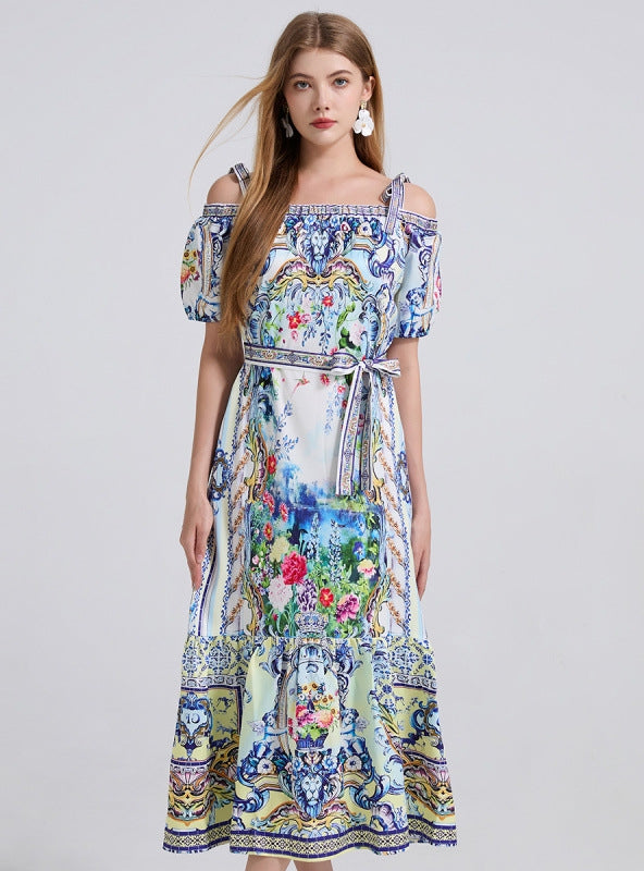 Printed Loose Short Sleeve Dress