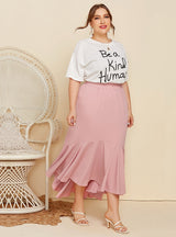 Short-sleeved Printed T-shirt Pleated Skirt Two-piece Suit