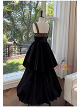 Black Sequins Sexy Evening Dress