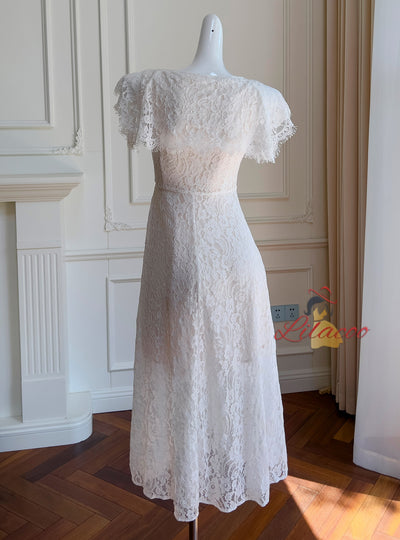 Women White Sexy Lace Dress