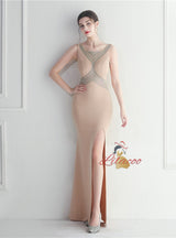 Split Beading Mermaid Prom Dress