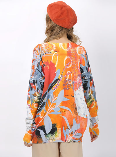 Casual Printed Loose Sweater