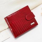 Short multi-card patent leather coin purse