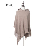 Knitted Hooded Cloak Shawl Pullover Cloak