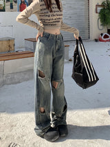 High Waist Straight Wide Leg Jeans