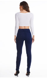 Deep Blue Slim Jeans Pencil Pants