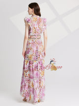 Colorful Printed Embroidered Dress