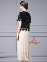Black Sequins Short Sleeve Mother Of The Bride Dress