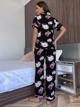 Short-sleeved Trousers Floral Pattern Pajamas Set