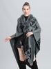 Large Size Loose Knit Cardigan Cloak Shawl