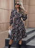 Long Sleeve V-neck Floral Dress