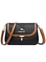 One-shoulder Crocodile Contrasting Crossbody Bag