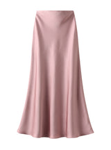 Acetic Satin Long Slim Skinny Skirt