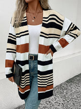 Color Matching Long Cardigan Sweater