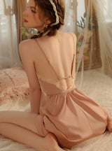 Sexy Ice Silk Straps Nightdress