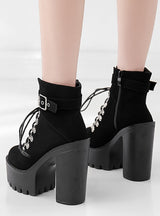 Super High Heels Thick Heels Martin Boots