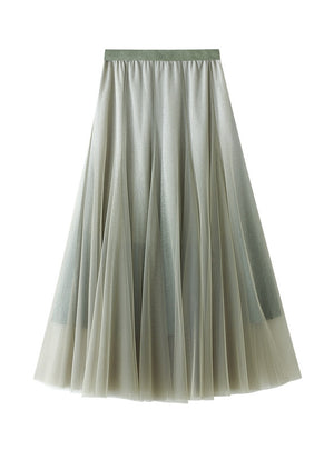 Gradient Bright Silk Yarn Skirt