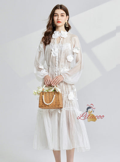 Heavy Industry Three-dimensional Flower Dress