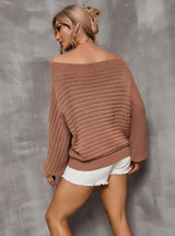 Orange Turtleneck Solid Color Sweater
