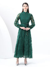 Palace Collar Lace Long Sleeve Dress