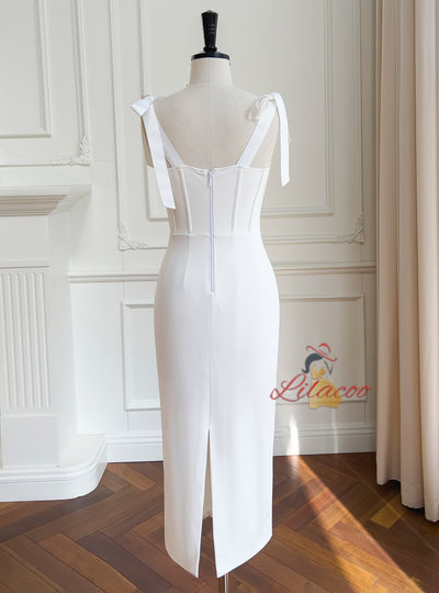 Sling White Bow Tube Top Dress