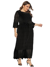Plus Size Lace Half Sleeve Long Dress