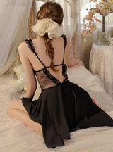 Polka Dot Gauze Perspective Suspender Nightdress