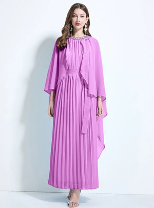 Summer Pleated Silm Waist Dress