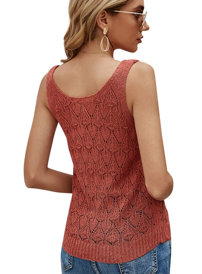 Sexy Slim Hollow Knit Small Sling Top