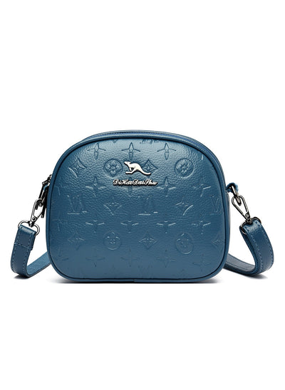 Large Capacity Small Round Bag Soft Leather Crossbody Bag